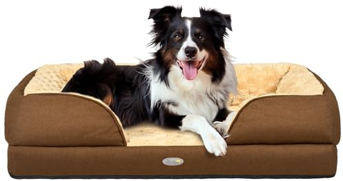 PawHut Dog Bed Calming Pet Bed Dog Mattress for Medium Dogs - Brown