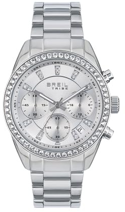 Breil, Collezione Azure, Cronografo Donna, Orologio Donna con Bracciale in Acciaio, Resistente All'Acqua, Movimento al Quarzo, Cassa 36 mm, Chiusura con Pulsanti