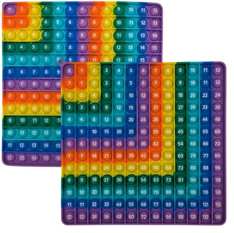 Times Table Pop It, Learn Multiplication and Figet Toy, Maths Times Table Learning Aid for 5, 6, 7 Years Old, Stress Relief Poppet (12x12, 12+12)