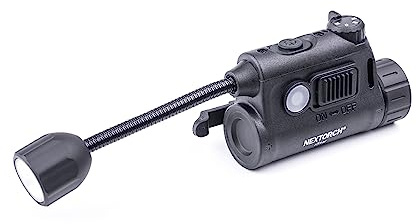 Nextorch Rstar Tactical Helmet Light Military IR Survival Signal Torch, White/Red/Green Light Sources, Helmet Mount ARC Guide Rails Webbing Clips Magic Stickers Lightweight 80 lm Helmet IR Light