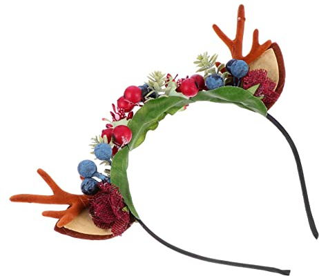 SAFIGLE Diadema Navideña Astas Cabello Accesorio para Fiestas para Niña de Material Sintético para Adornar la Cabeza Celebración de Navidad