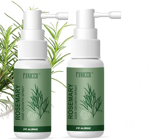 Spray per Capelli al Rosmarino,Hair Root Serum,Olio al Rosmarino Per La Crescita Dei Capelli Sani e Forti,Nutre Il Cuoio Capelluto,Crescita Dei Capelli (2X 60ml)
