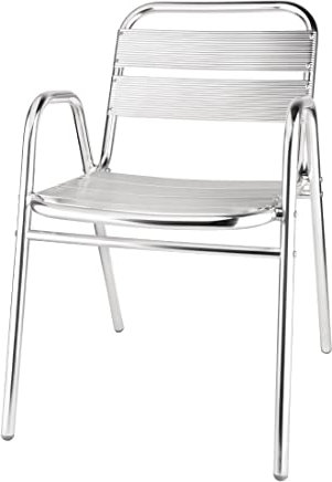 Bolero Bistrostühle mit Unterarmlehne Aluminium