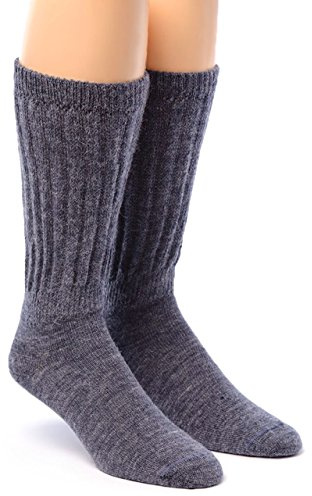 WARRIOR ALPACA SOCKS | Therapeutic/Diabetic | Loose, Extra Wide Top | Unisex (Medium, Denim)