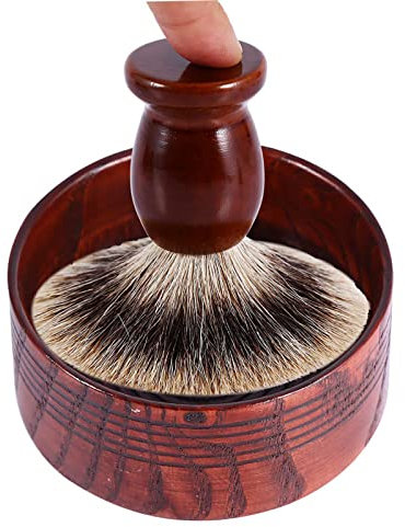 Ciotola per contenere il sapone di rasatura per sapone da barba in legno Tazza per tazza Strumento naturale per uomo rasoio Rasoio schiuma detergente rotonda