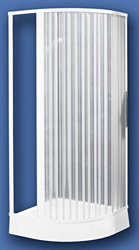 Box cabina ducha riducibile negrari Hobby 80x80 90x90 L80 P80 L90 P90 H184 cm esquina ángulo simétrico semicircular curvo redondo blanco perfiles PVC puerta corredera Reversible Fuelle Baño económica