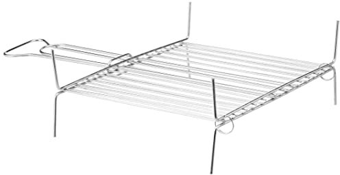 House Collection HSC0667 - Griglia barbecue, Graticola, 13 barre verticali, a Conchiglia, Acciaio, 25 x 30 cm