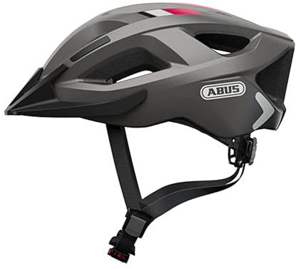 ABUS Stadthelm Aduro 2.0 - Allround-Fahrradhelm mit Licht - in sportivem Design für den Stadtverkehr - für Damen und Herren - Grau, Größe S