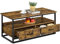 Yaheetech Couchtisch Kaffeetisch mit offenen Ablagen Wohnzimmertisch aus Holz und Metall Sofatisch mit viel Stauraum Beistelltisch für Wohnzimmer/Büro, Industrie-Design, 100 × 48 × 46 cm