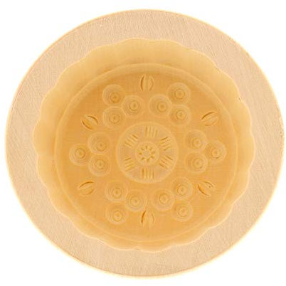 Lot de 2 moules à beurre HOFMEISTER® - Pour 125 g de beurre - 9 cm - Ornement - Fabriqué à la main en Allemagne - Forme ronde - En bois d'érable local