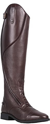 QHP Eleganter Damen Leder-Reitstiefel Tamar Adult normal (braun, numeric_39)