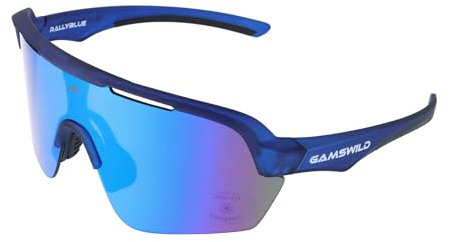 Gamswild WS7138 Fahrradbrille blau - Sonnenbrille - schnelle Rennradbrille - bruchsichere Polycarbonatgläser mit 100% UV400 Schutz – 32 g