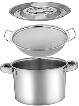 ESNY Colador De Aceite Olla Lata De Grasa,Separador De Grasa De Aceite Acero Inoxidable 304 Colador De Sopa De Aceite Tazón Separador De Grasa Gravy Profesional Mult Silver 2-16cm