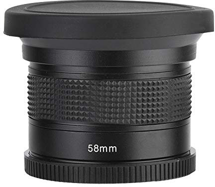 Cuifati 58MM 0.35x Fisheye Wide Angle Lens, Black, 3-Group, Prime, Manual Focus, 180 Degrees, 7 Blades, 58mm Mount, Compatible with 58MM Lenses, Suitable for Most SLR Digital Cameras