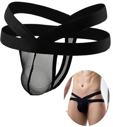 comeondear Sexiga stringtrosor för män plusstorlek tanga trosor underkläder svart jockstrap stringtrosor stretch låg midja G-string