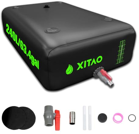 XITAO 63Gal/240L Water Storage Bladder w/Water Level Indicator, Large Capacity Foldable Water Storage Containers, Portable Emergency Water Tank Water Bag for RVs, Fire Prevention, Irrigation