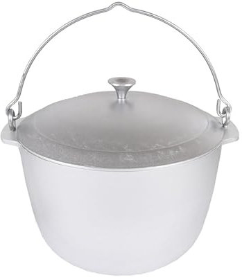Kazan Kazan Casserole en aluminium avec couvercle à étrier 6 l pour le camping en fonte d'aluminium avec couvercle