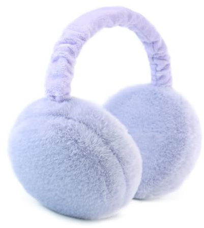 SEYUFN Pliable Cache-oreilles Femme Cache oreille Fille Réglable Cache-oreilles Hiver Cache-oreille Chaud Protege Oreille Femme Peluche (Violet clair)