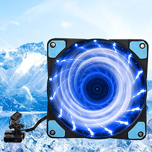 ZDETGU Chassi Fläkt Dator Kylare Dator Tillbehör 3-tråd 15-ljus Led Streamer Färgglada 12 Cm (15 ljusblå)