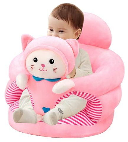 Sedia da Sit Up per Bambino, Simpatico Cartone Animato Gattino Sedia da Sit Up per Neonato Peluche Divano da Seduta per Bambino per Camera da Letto, Soggiorno, Asilo Nido, Appartamento, DecoracióN De