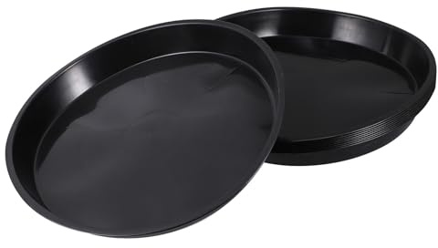 Angoily 10 Bandejas para Macetas de Plástico Negras Palets Impermeables para Bonsáis y Jardineras Bandejas Inferiores Resistentes para Jardín y Terraza