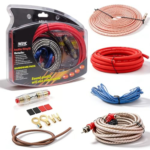 Set di cavi subwoofer 5M 4GA, set di cavi per amplificatore, set di cavi per amplificatore auto, set di cavi per impianto audio auto, set di cavi per modifica audio auto