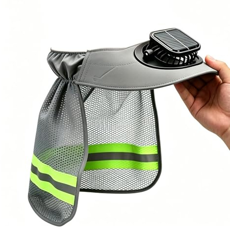 Casco de Seguridad con Parasol | Casco de seguridad con ventilador solar y visera | Sombrero Parasol Exterior - Para Construcción, Pesca, Jardinería, Escalada, Industria, Patio, Senderismo Y Camping A