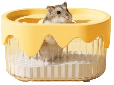 Hamster Sand Bath Box - Animal Dust Shower Toilet Tub | Small Animal Sand | Chinchilla Sand Bath Box for Guinea Hamster Gerbil Dwarf Chinchilla Hedgehog