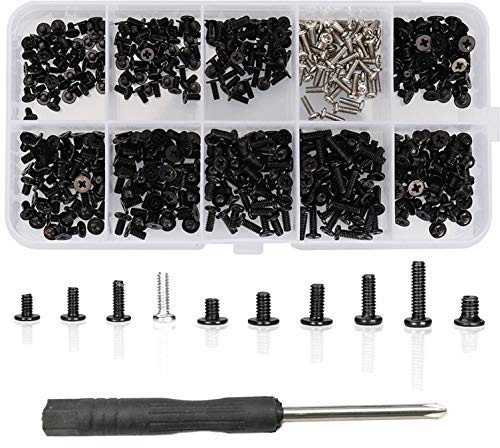 HanTof 500pcs M2 M2.5 M3 Laptop Screws Kit, SSD M.2 Screws, Phillips Flat Head Tiny/Small Machine Screws Set for Electronics Repair, for Lenovo Dell IBM HP Samsung Sony Acer Asus Notebook Computer