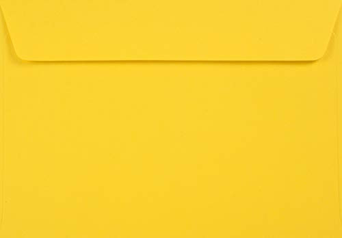 Netuno 100 Briefumschläge Gelb DIN C6 114 x 162 mm 120g Kreative Sun schöne Umschläge Hochzeit Geburtstag Taufe Weihnachten Ostern Briefumschläge Einladungskarten Recycling Papier Öko Briefkuverts C6
