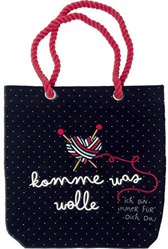 Happy Life Einkaufs-Tasche mit Motiv Komme Was Wool