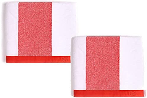 UNITED COLORS OF BENETTON. Set mit 2 Strandtüchern, 90 x 160 cm, 450 g/m², Baumwolle, Rot