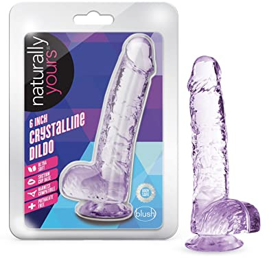 Blush Novelties 6-Zoll-Kristalldildo mit Saugnapf, mit Geschirr kompatibel, realistisch, lebensecht, handgeformt, Sexspielzeug für Männer, Frauen, Paare