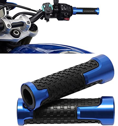 KEEPDSGN Motorrad Griffe Universal Motorrad Lenkergriffe 22 mm (7/8) 24mm (1) Anti-Rutsch Scooter Gummi aus CNC Aluminium Lenkergriff für Roller Mopeds Quad ATV
