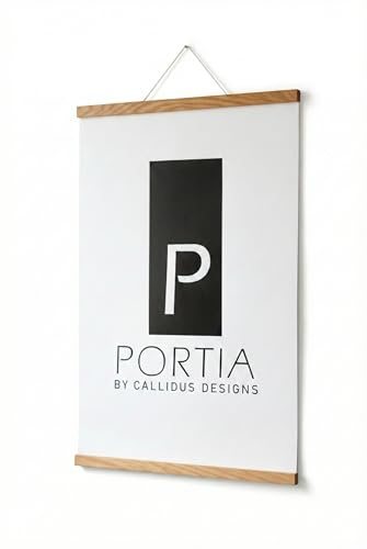 Magnetische Posterleiste aus FSC®-zertifizierten Eichenholz, Posterklemmleiste, Fotosaufhängung in DIN A1, A2, A3, A4 (21cm, 30cm, 42cm, 60cm) (Eiche 50 cm breit)