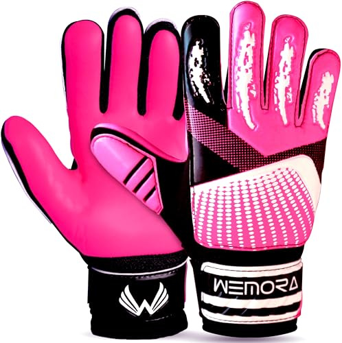 WEMORA Soccer Goalie Gloves for Kids Youth Junior Boys 4mm Anti Slip Strong Grips Palm Football Goalkeeper Gloves