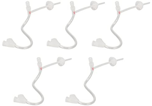 HOHXFYP 5 Pezzi Tubi Sonori, Misura 2B Lato Sinistro Destro Sostituzione Amplificatore Acustico Tubi Sonori Sottili e Cupole, Tubi per Apparecchi Acustici Bte(2BR -trasparente)