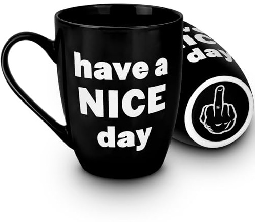 LeKuni Kaffemugg 340 ml, roliga gåvor för kvinnor, män, fru, syster, mamma, pappa, pojkvän, godsaker för make, humoristisk mugg till jul, födelsedag, alla hjärtans dag, påsk