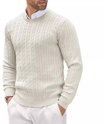 Genérico Suéter de punto para hombre con cuello redondo, suéter de punto fino, suéter de invierno, ropa de transición, ajuste slim, suéter casual y de negocios, suéter con capucha para hombre, unisex