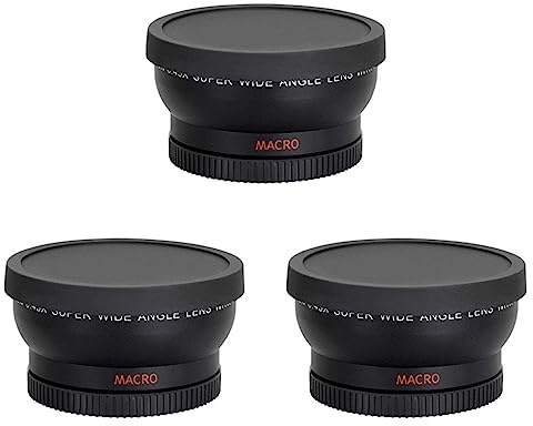 Janasiba 3 convertidores de 58 mm, 0,45 aumentos, con objetivo gran angular y macro para Rebel T6, T6I, Sl1, T5, T5I, T4I, T3, T3I, T1I, T2I, Xsi, Xs, Xt, 70D, 60D, 60da 7D
