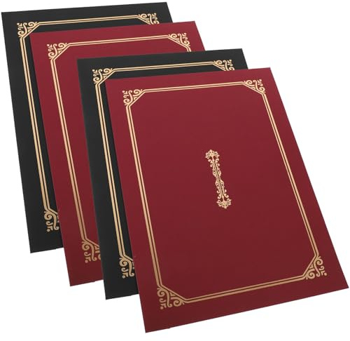 Couverture du Certificat D'honneur Papier A4, 4pcs, Dossier de Certificat