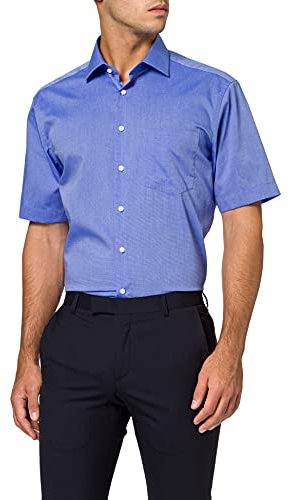 Seidensticker Herren Business-Hemd - Regular Fit - Bügelfrei - Kent-Kragen - Kurzarm - 100% Baumwolle