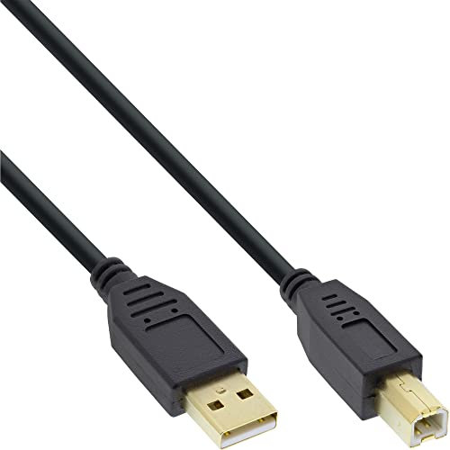 InLine 34550S USB 2.0 Kabel, A an B, schwarz, Kontakte gold, 10m