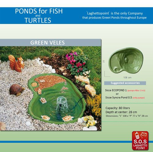 Laghetto Green Veles - 80 Litri (L 108 x P 77 x H 28 cm)