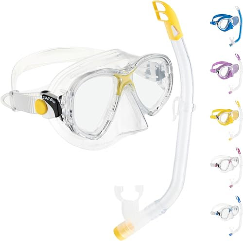 Cressi Premium Combo Schnorchelset Junior - erhältlich mit Marea Jr oder Estrella Jr Maske und Top-Schnorchel, Unisex Kind