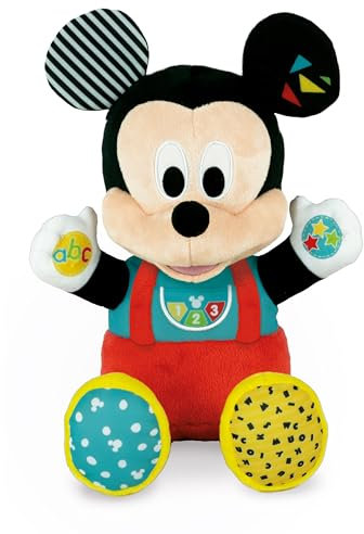 Clementoni Disney Baby Mickey Spiele und Lernen, sprechendes Plüschtier, Mehrfarbig, Standard, 17303