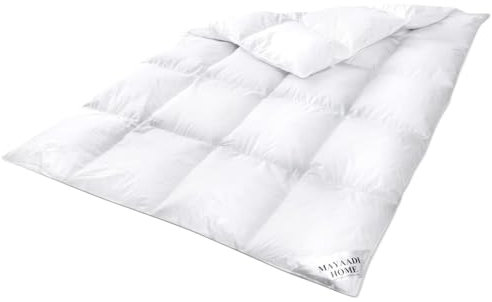 Mayaadi Premium Winter Daunendecke extra warm 155x220 cm - 2200g Bettdecke, 70% Daunen 30% Federn - 100% natürliche Baumwolle - Made in Europe - Steppdecke geeignet für Allergiker - MA85