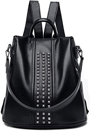 NIYUTA Donna Borse a zainetto viaggio moda casual scuola Borse a spalla marca zaino it186 Nero