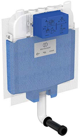Ideal Standard - Prosys 80, Cassetta di risciacquo ad incasso per wc a terra, Cassetta di scarico per water, R014767, Azzurro, Neutro