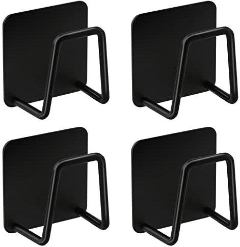 4 Piezas Soporte para Estropajos, Organizador Estropajo Fregadero de Acero Inoxidable 304,Accesorios de Cocina Gancho Adhesivo para Estropajos, Tapas de Ollas, Cucharas